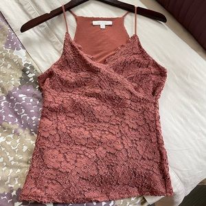 Eri + Ali (for Anthropologie) Twyla Lace Wrap Tank Top in Terra Cotta, Size XS